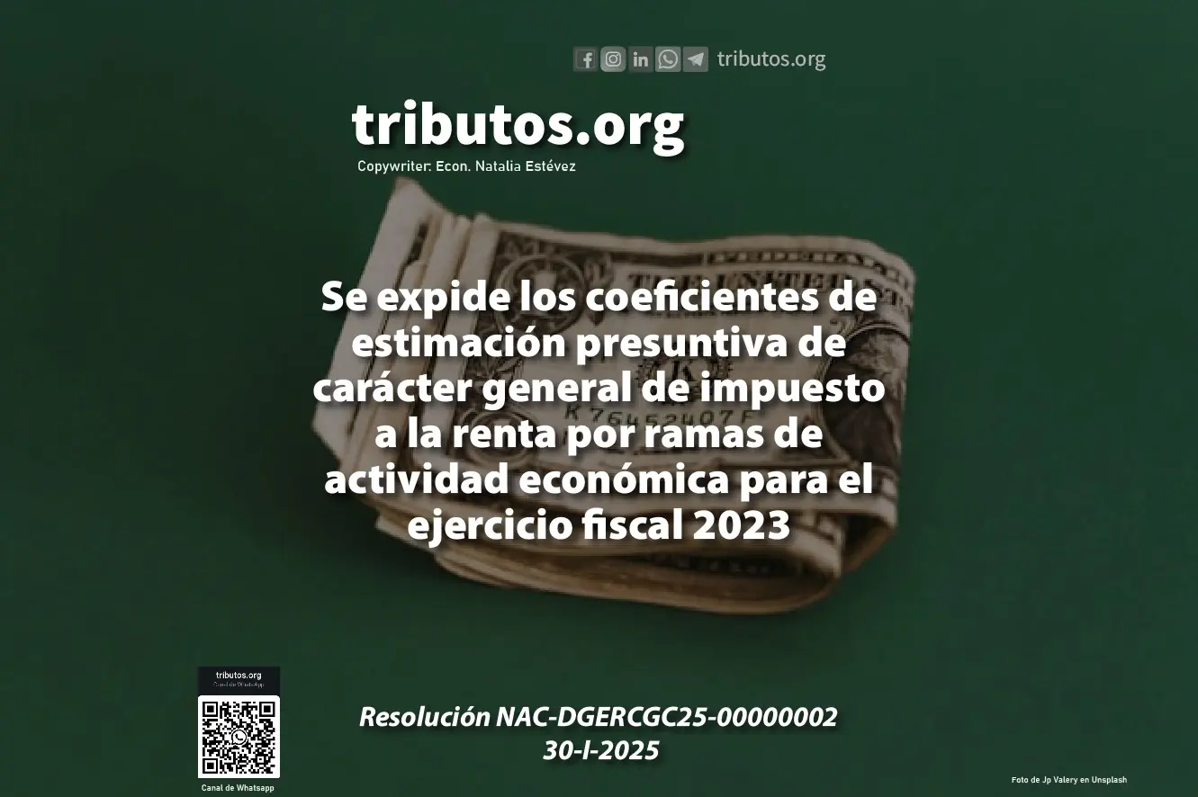 coeficientes de estimación presuntiva para ejercicio 2023