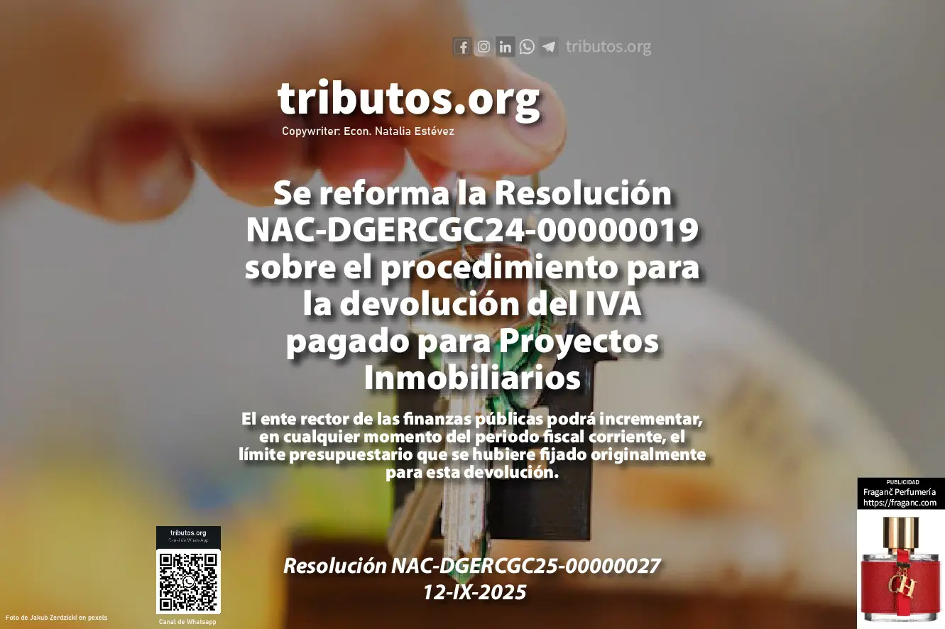 Reforma a la Resolución NAC-DGERCGC24-00000019